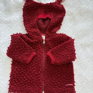 Roots Red Textured Kids Jacket